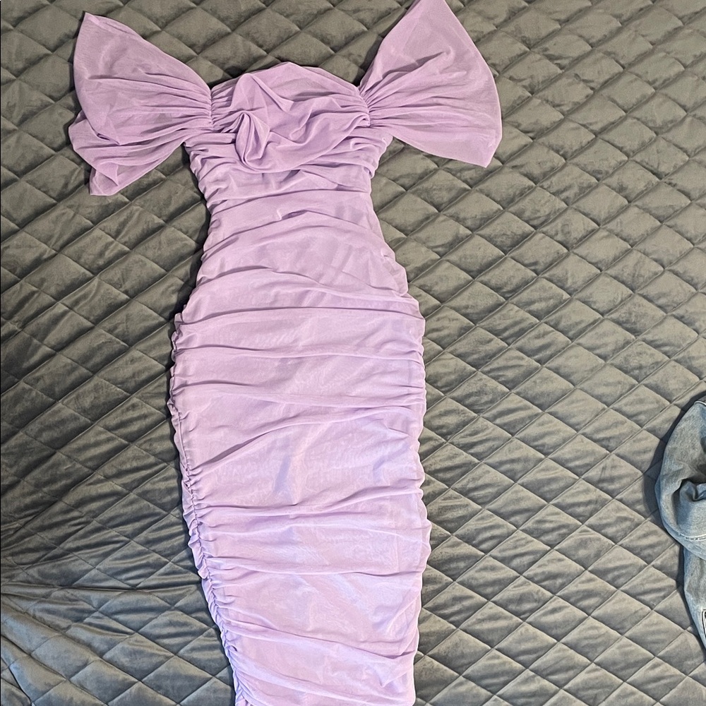 Chic One-Shoulder Lavender Dress